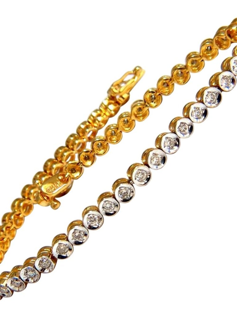 1.20ct Natural Diamonds Circular link bracelet 14kt*